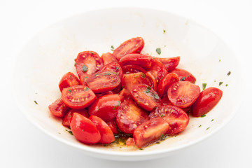 cherry tomatoes with basil and balsamic vinegar