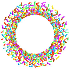 Round frame of Easter confectionery topping.