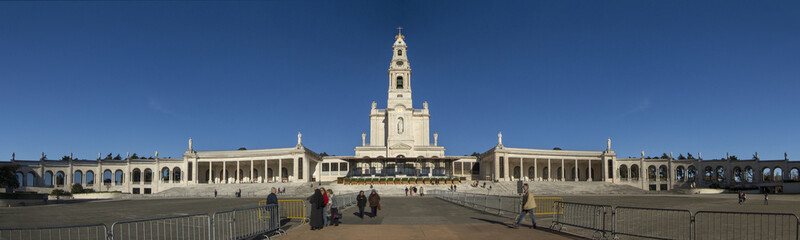 View of the famous holy plaza of Fatima, Portugal.