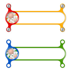 vector abstract colored frame and flowers