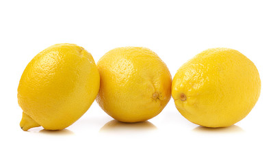 Fresh lemon on white background