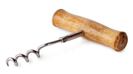 Corkscrew with wooden handle