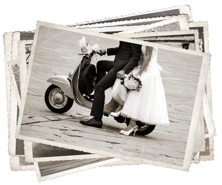 Black and white photos, Vintage photos with newlywed