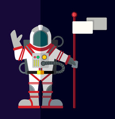 Outer space. Illustration in style flat
