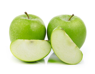 green apple on white background