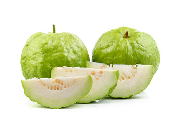 fresh guava on white background