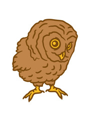 Naklejka premium Sweet cute little baby owl