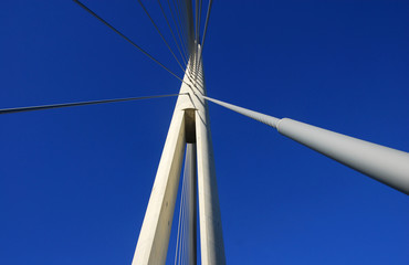Fototapeta premium Details of Ada bridge tower in Belgrade, Serbia