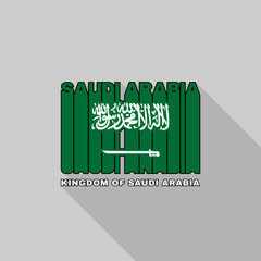 Saudi Arabia flag typography, t-shirt graphics