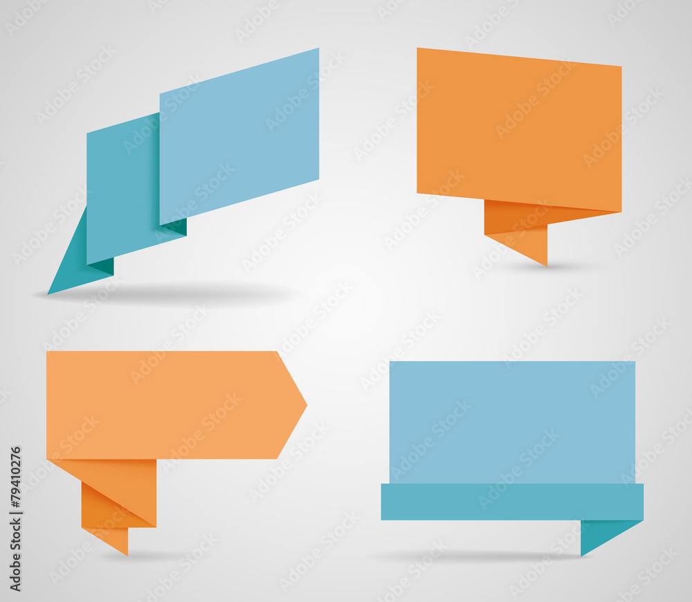 Fototapete text boxes with realistic vector shadows 2