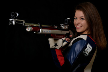 Woman training sport shooting 
