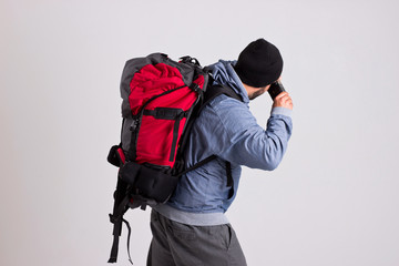 Fototapeta na wymiar Traveller with Bag