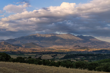 Fototapeta premium Valley and mount Olympus at the background, Greece