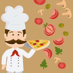 Pizza design, vector illustration.