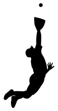 silhouette baseball player catching ball clip art preview
