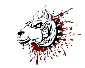 Bloody pitbull tattoo design