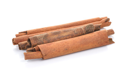 cinnamon on white background