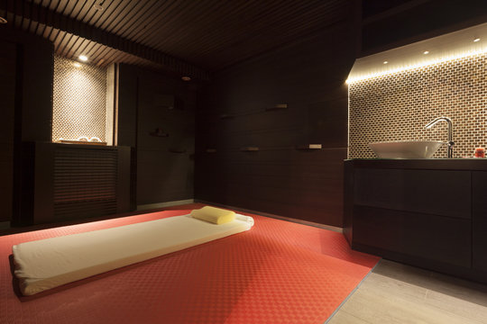 shiatsu massage room in hotel spa interior