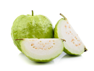 fresh guava on white background