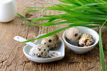 Raw quail eggs