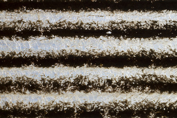 View of an old and dirty plastic fiber glass roof.