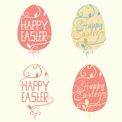Vector Illustration of Easter egg. Handwritten text.