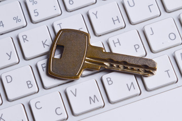 Lock on a keyboard of laptop