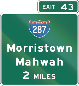 New Jersey Interchange Advance Guide Signs