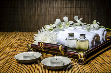 Fototapeta na wymiar Closeup of spa and massage items