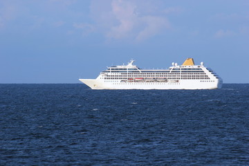 Fototapeta na wymiar Generic passenger ferry in open waters