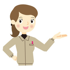 女性作業員　表情