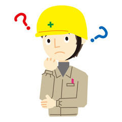 男性作業員　表情