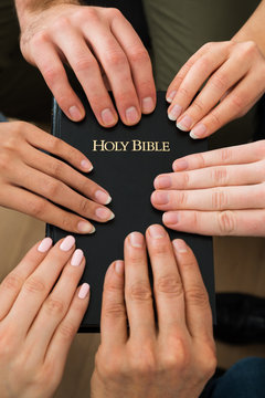 People Holding Holy Bible