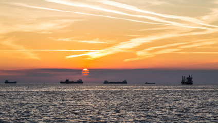 Naklejka premium Tanker in the bay of Trieste