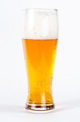 Glass of beer isolated on a white background