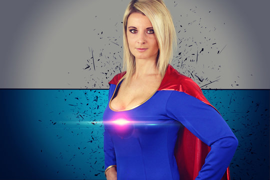 blonde woman dressed as a superhero