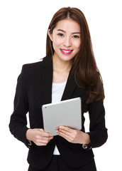 Young businesswoman use of tablet