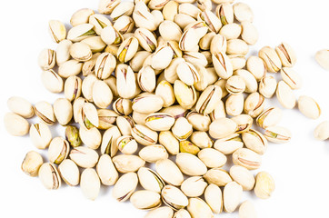 Pistachio nut on white background