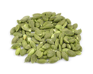 pumpkin seeds on white background