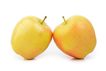 ripe apple on white background