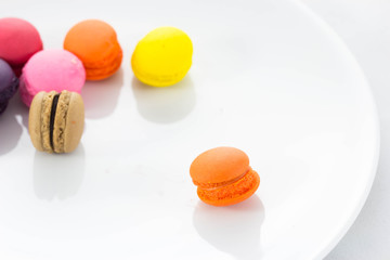 traditional french macaron on a plate