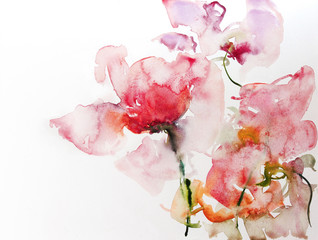 Fototapety  kwiaty papier akwarelowy
