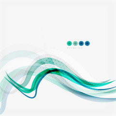 Blue and green color abstract waves