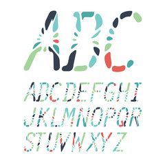 Colorful abstract alphabet made of mosaics