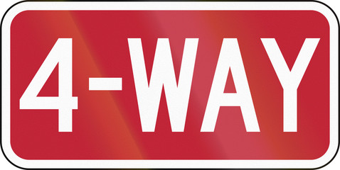 United States traffic sign - 4-Way
