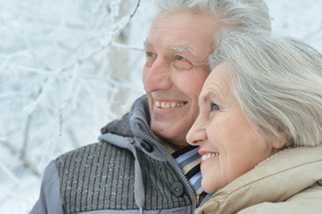 Senior couple in winter