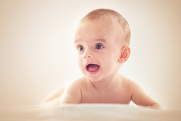 Bright portrait of adorable baby