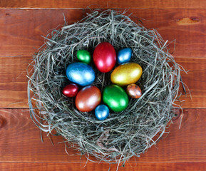 Fototapeta premium Easter Eggs in a nest