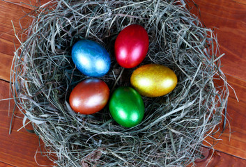 Easter Eggs in a nest
