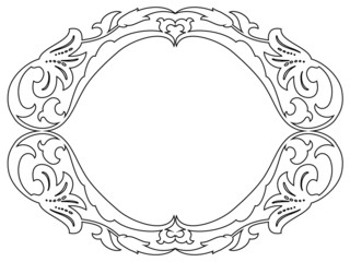 oval baroque ornamental decorative frame